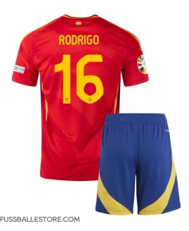 Günstige Spanien Rodri Hernandez #16 Heimtrikotsatz Kinder EM 2024 Kurzarm (+ Kurze Hosen)
